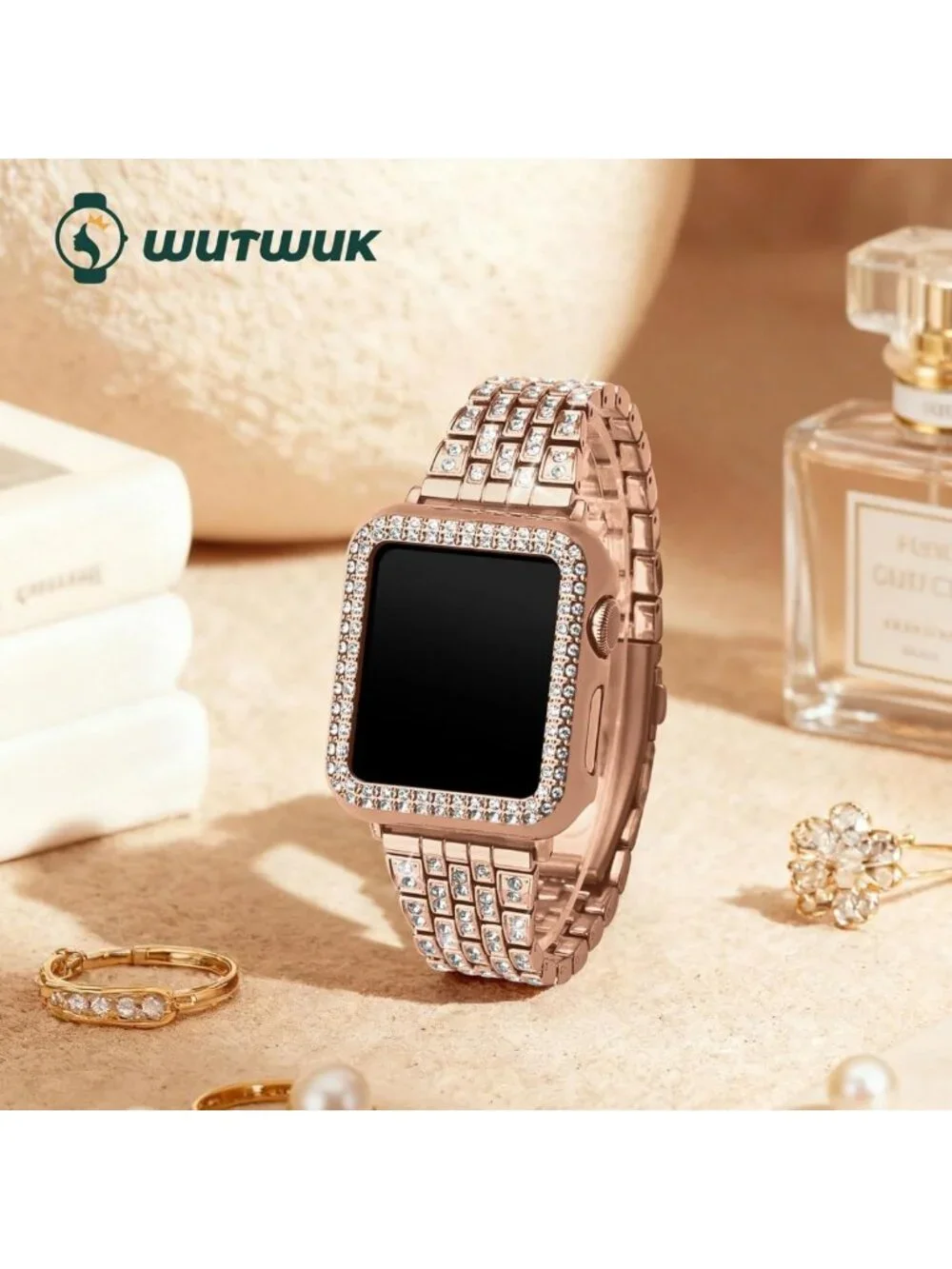 Sparkly Diamond Band & Bling Case for Apple Watch 42mm - Crystal Protective